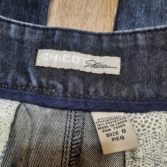 Chicos Platinum Dark Wash Jeans - Picture 2 of 6